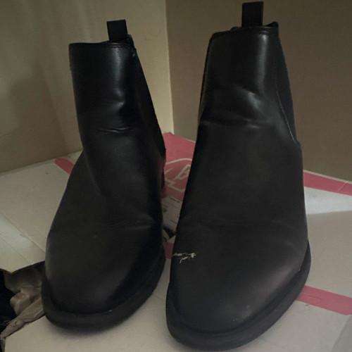 Men black leather - black,