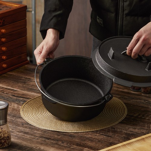 Deep thick cast iron pot - cast,