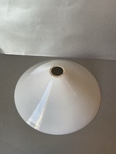 VINTAGE ART DECO WHITE OPALINE MILK GLASS COOLIE LAMP SHADE PENDANT LIGHTSHADE