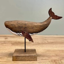 Wooden Whale Metal Stand