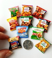 DOLLS HOUSE MINIATURE 1:12 * 10 X MIXED FREEZER FOOD PACKETS * COMBINED P+P
