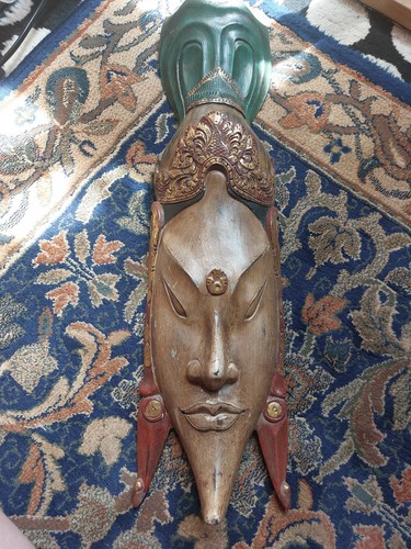 Hand carved wooden mask - hand-carved,