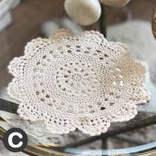 Set of 4 Luxury 10" Round Cotton Crochet Lace Doilies Placemats Knitted Country