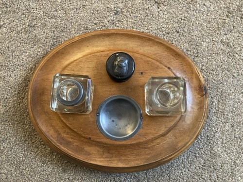 Antique twin inkstand - antique, set