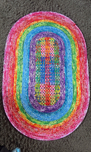 Jelly roll oval rainbow - , rug