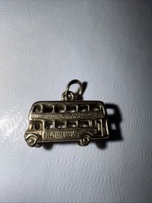 Vintage 9 Carat Gold Old fashioned Double Decker Bus Charm