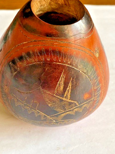 Vintage hand carved calabash - vintage,