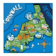 Cornwall Map Fridge Magnet