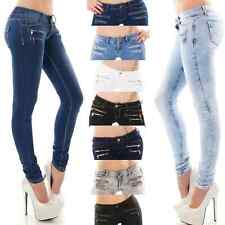 Women's Skinny Slim low rise Jeans stretch denim Pants Sizes UK 4- 14