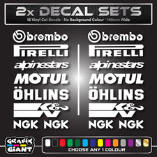 16 x MOTORCYCLE Decals Belly