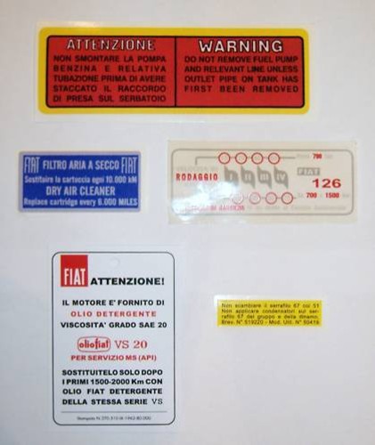 Fiat 126 engine stickers - fiat,