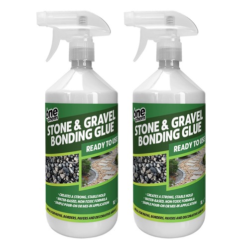Stone and gravel bonding glue - and,