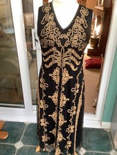 Black And Gold Windsmoor Long Dress  14 Fully Lined sleeveless evening stunning