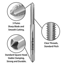 UNC Thread Tap, HSS M2 Machine Taps S: 2-56, 3-48, 4-40, 5-40, 6-32, 8-32, 10-24