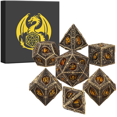 7pcs large size metal - metal, dice