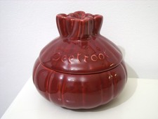 Vintage Novelty Beetroot Shaped Pottery Ceramic Lidded Jar Pot