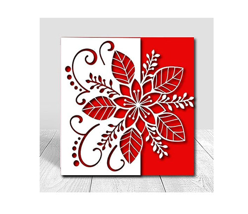 Christmas flower leaves border - christmas,