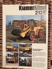 1985 Kramer Allrad "212 E" 4WD Wheel Loader Shovel Farming Brochure Leaflet
