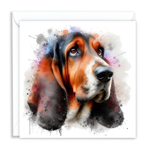 Basset hound dog - dog, watercolour