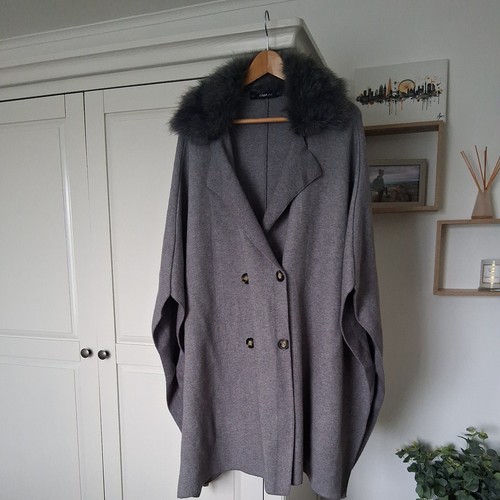 Zara coat jacket fur collar - coat,