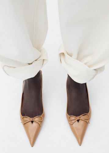 New mango mng tan bow - mango,
