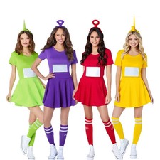 Girls Teletubbies Costume Cosplay Dress Halloween Carnivail Casual Shirt Dress