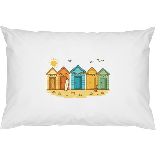 Row beach huts cotton - x,