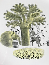 ERIC RAVILIOUS Garden Design Dinner Plate for Wedgwood - 8 available - art deco