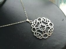  Scottish Sterling Silver Celtc Pendant + 19" Chain h/m 1984   Ortak of Orkney 