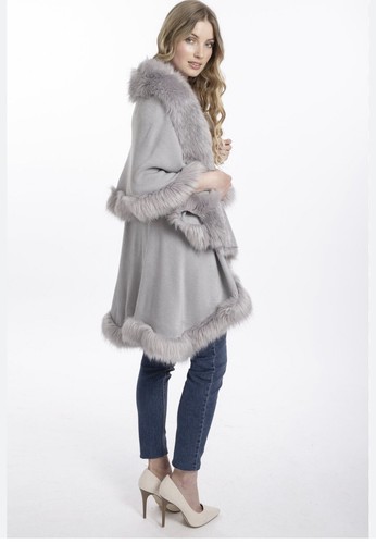 Womans grey luxury wrap cape - womans,