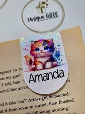 Cute Kitten Magnetic Bookmark | Personalised | Book Lover Gift | Stocking Filler