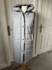 GREY PADDED GILET LONGLINE SIZE M