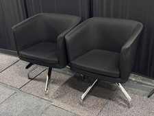 6x Black Swivel Tub Chairs