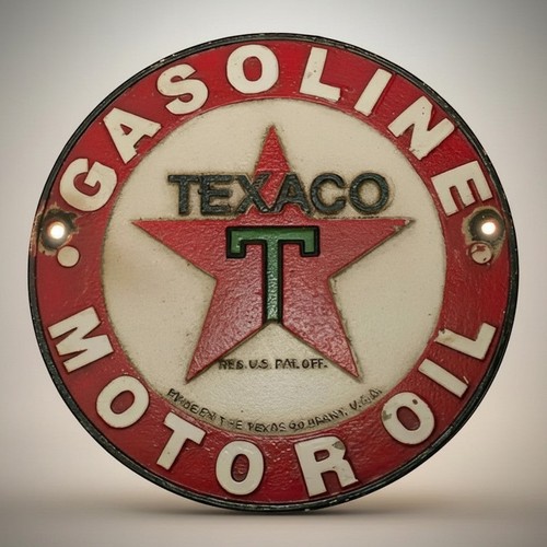 Texaco 1902 cast iron plaque - texaco,