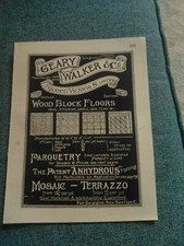 4pp Advertisement Geary & Walker  Wood Block  Floors London 1902