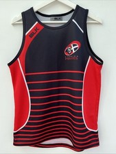 Cornish Pirates Rugby Training Vest BLK Black Red Sleeveless Shirt Mens Small S