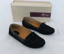 CLARKS DUNBAR CRUISER PONY FUR LOAFERS DRIVING SHOES UK 5E WIDE FIT FREE P&P!!