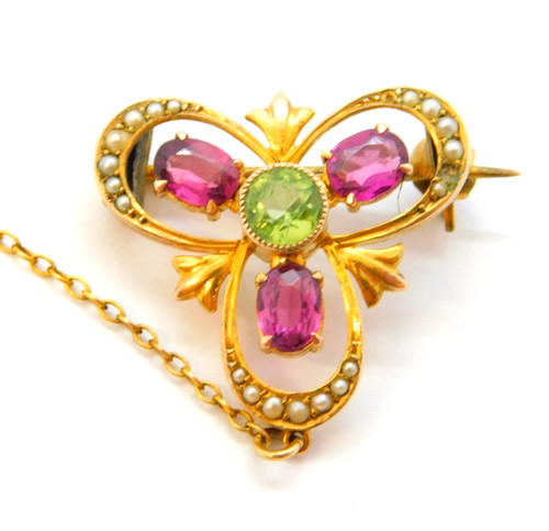 Victorian 9ct gold peridot - 9ct,