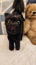 RARE ALPHA FARNELL BLACK MOHAIR CAT, WILLIAM, 12 INCHES TALL