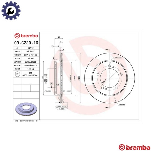 Brake disc c220 10 for - 2x,