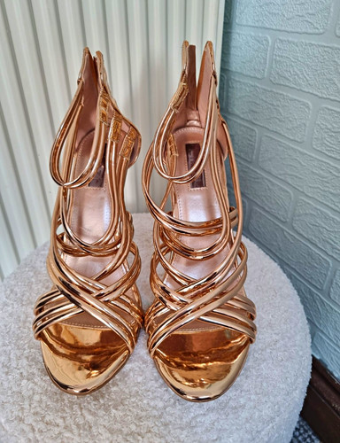 Women rose gold strappy - rose, open