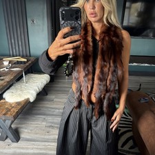 Vintage Stunning glossy real palomino mink Fur stole scarf cape