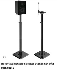 Mounting Dream Speaker Stands Height Adjustable Bookshelf  Pair Black