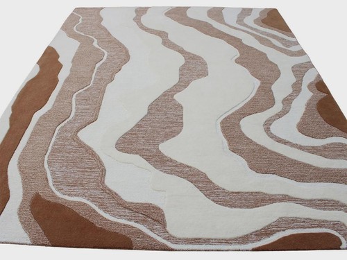 Hand tufted carpet brown - in,