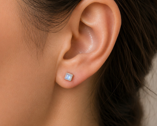 Square moonstone sterling - square,
