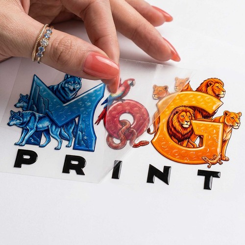 Custom dtf transfer labels - 3d,