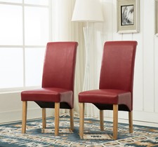 Set of 2 Faux Leather Dining