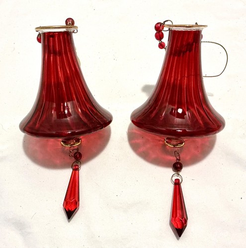 Red glass basket christmas - basket,