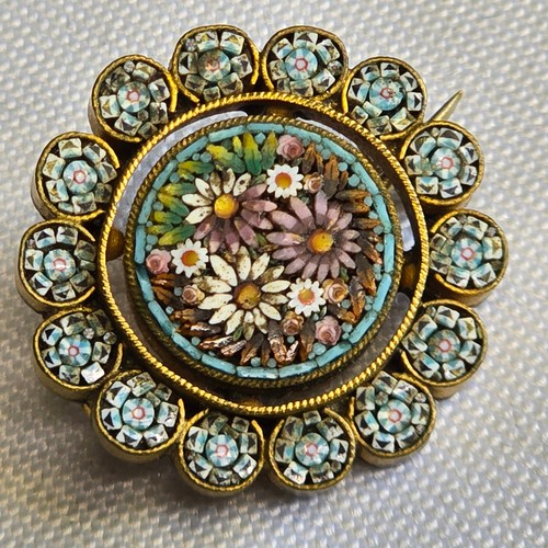 Antique millefiori brooch - antique,