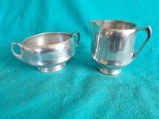 VINTAGE PICQUOT WARE MILK/CREAM JUG & SUGAR BOWL CAFE/BISTRO/KITCHEN SET
